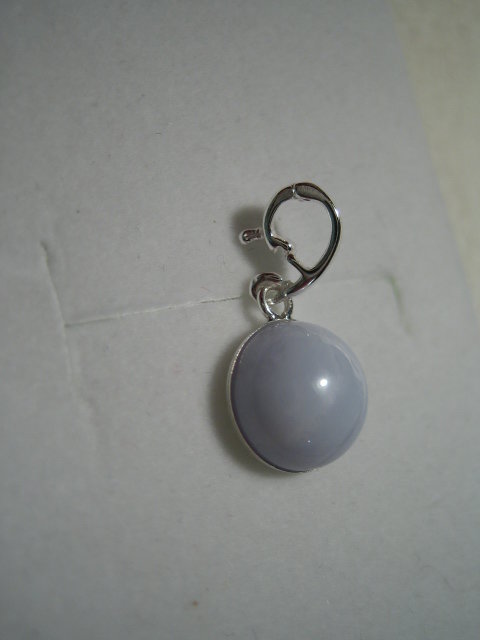 Anhänger Blue Lace Achat 925er Silber Clip