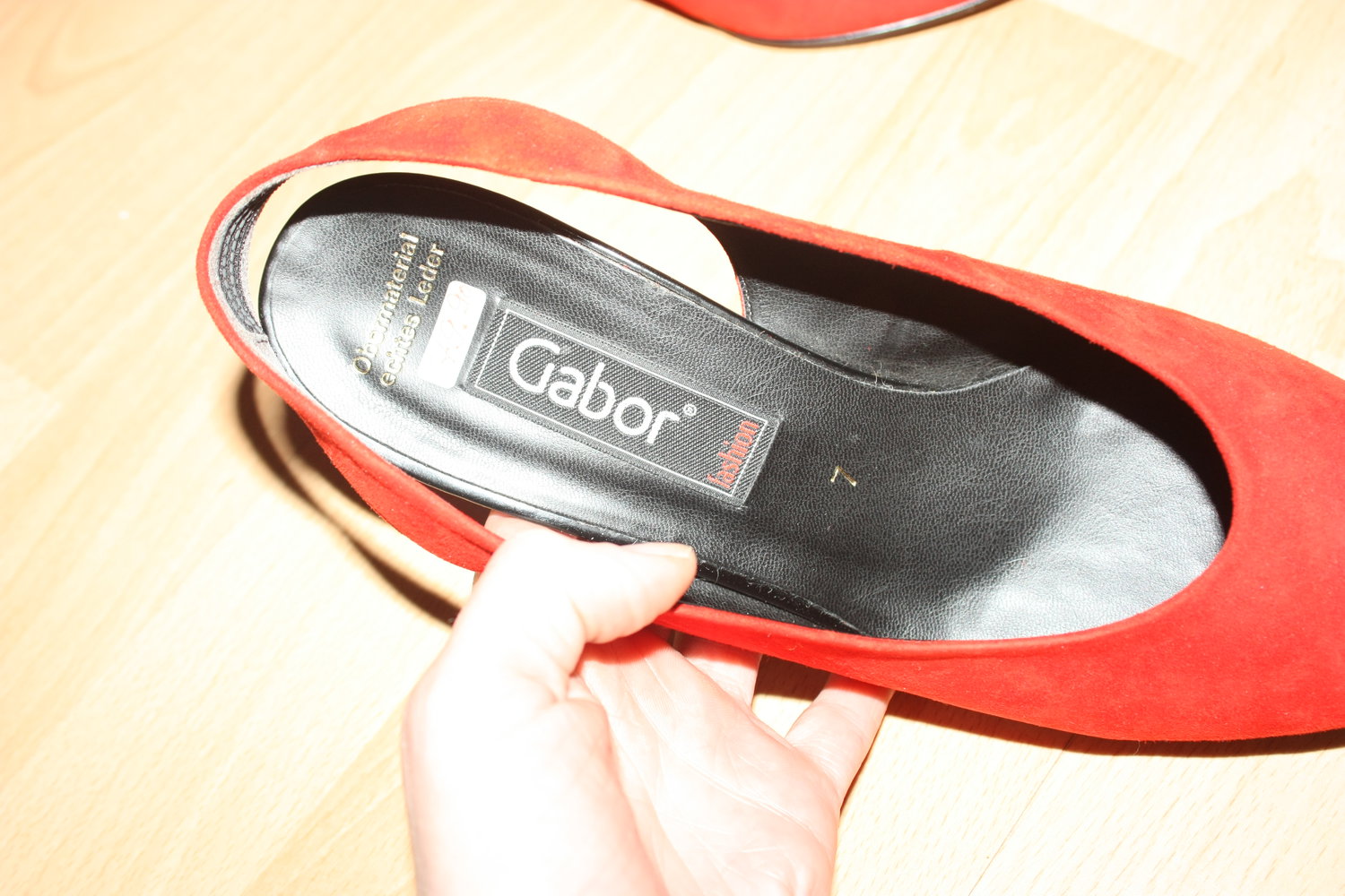 Rote Slingback Peeptoes, Gabor, Gr. 40