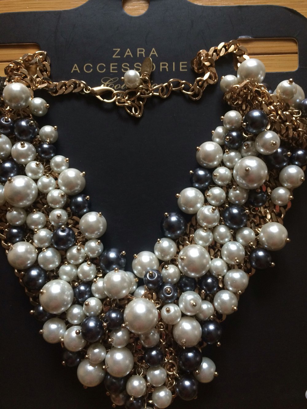 Zara Kette Perlen Statement gold Blogger