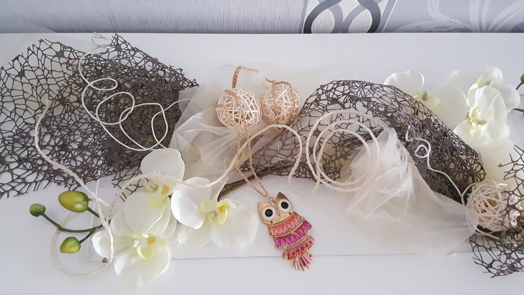 Süße Eulen Kette in Pink