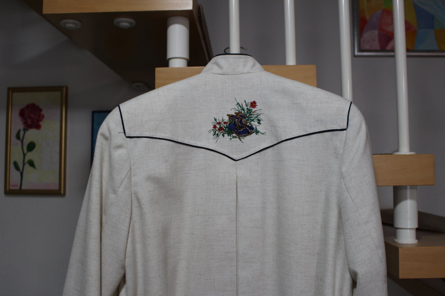 353. Retro-Trachtenblazer, Gr. 40, Farbe - wollweiß/sand