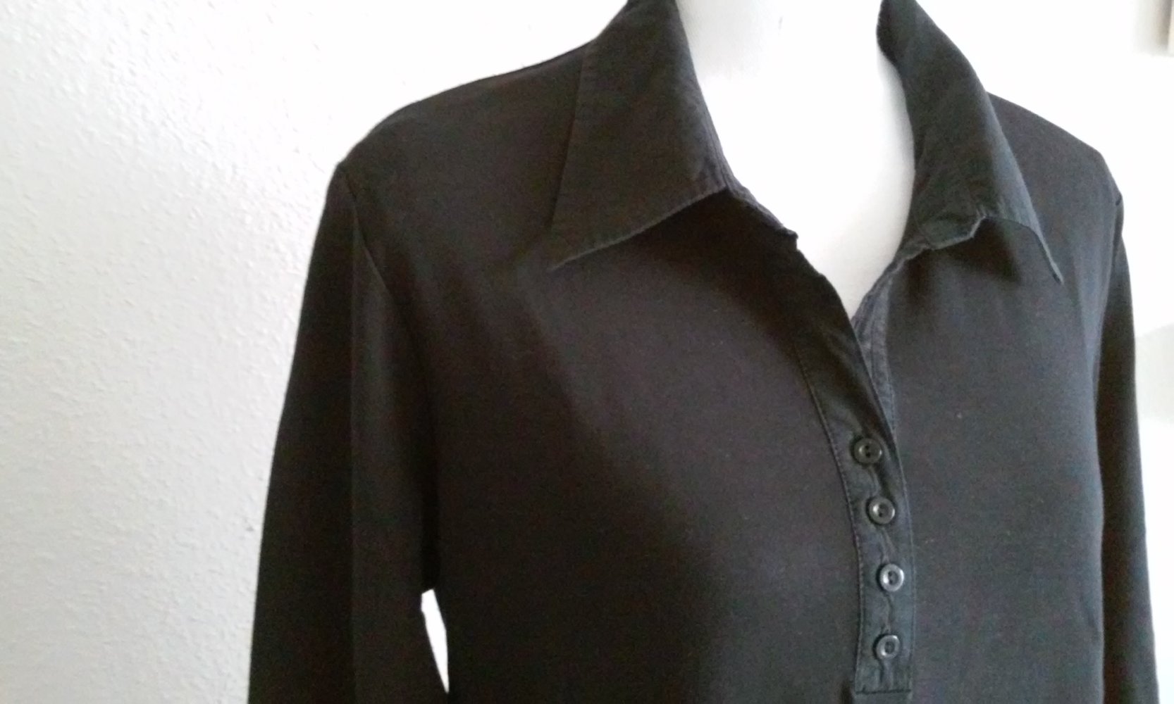 Marken Shirt T-Shirt 3/4tel Arm schwarz