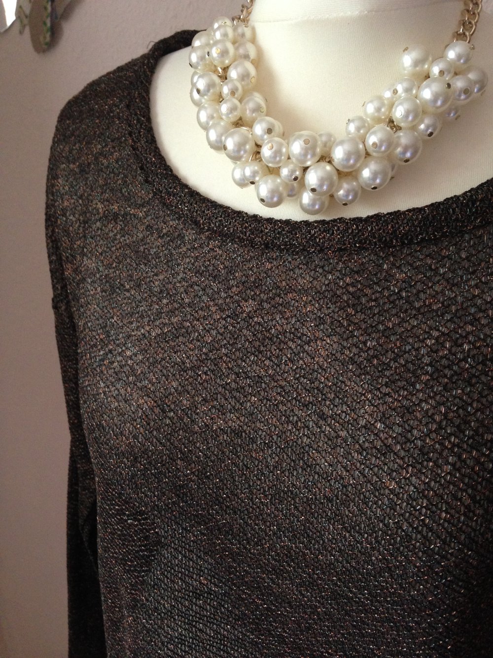 Metallic gold bronce Shirt Pullover