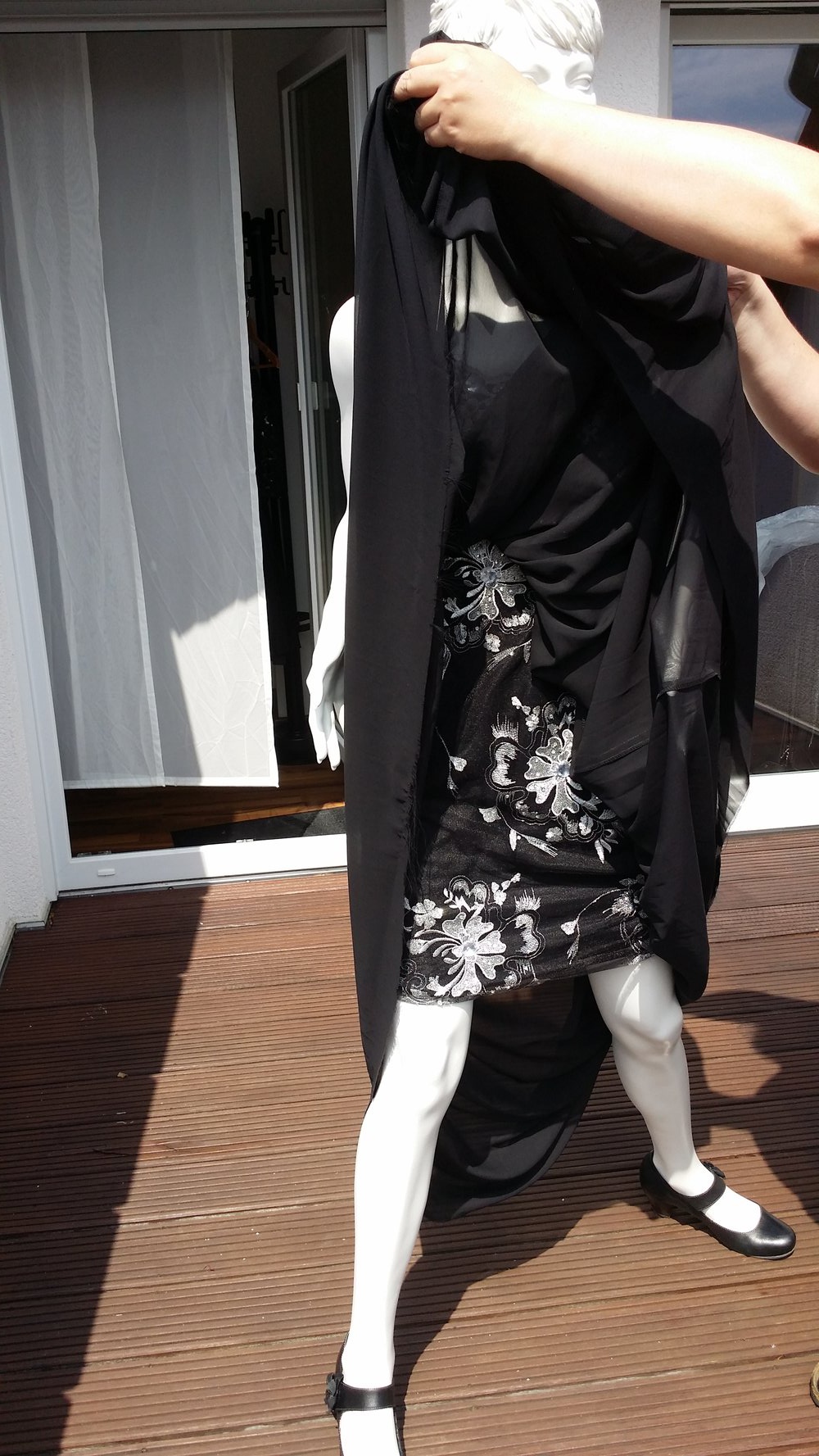 Schwarz silbernes  Abendkleid