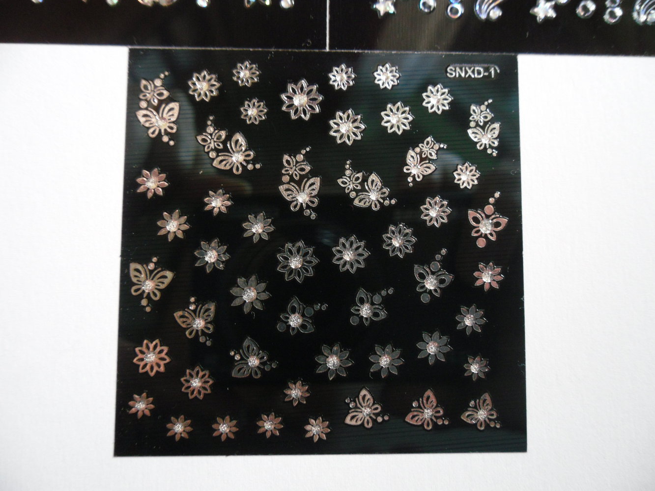 Set Nagel Sicker silber und holographischer Effekt