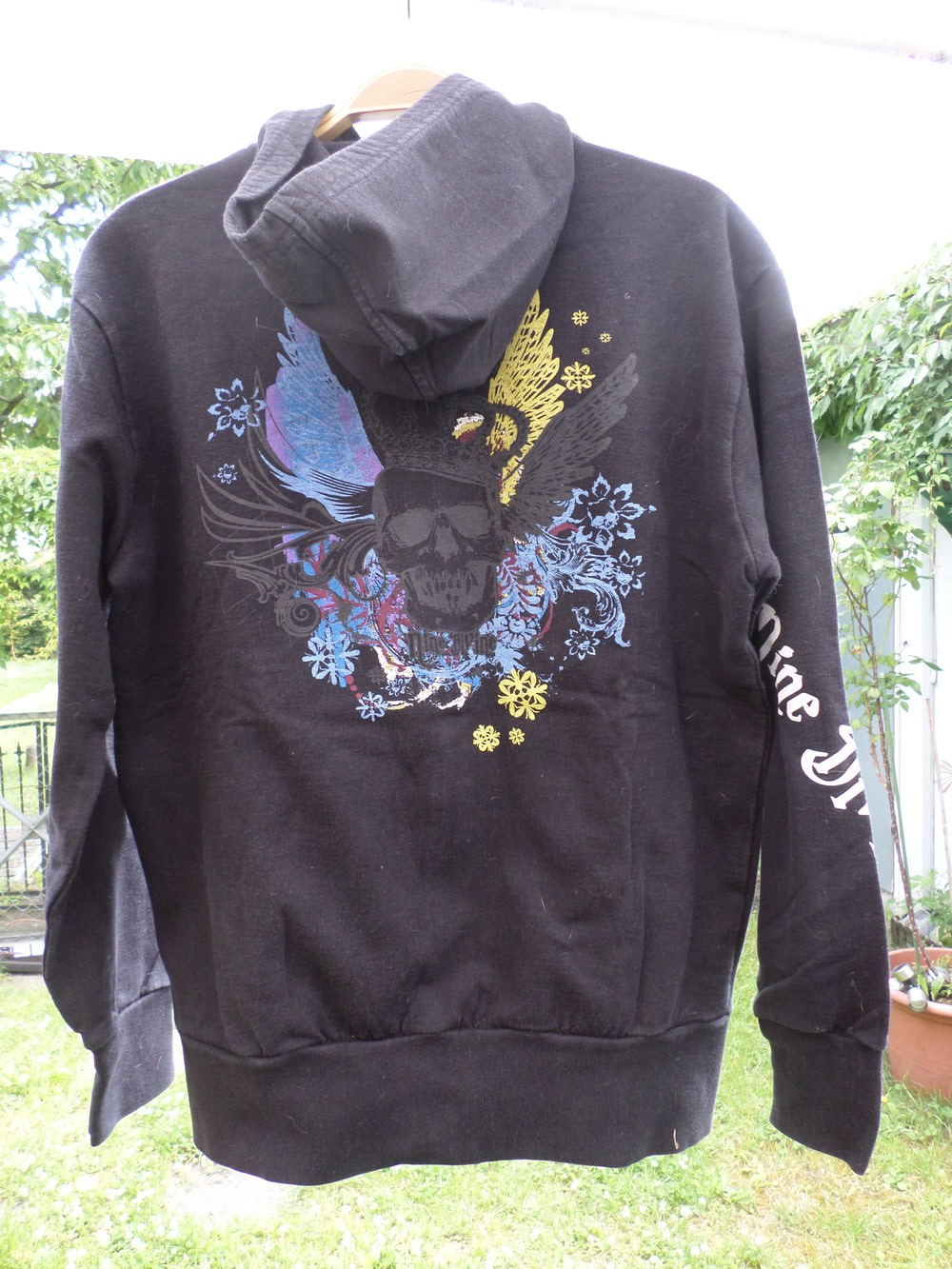  Herren-Hoodie-Sweatjacke-Kapuzenpullover-Sweatshirt-Pullover-Pulli- Schwarz - Gr. L   