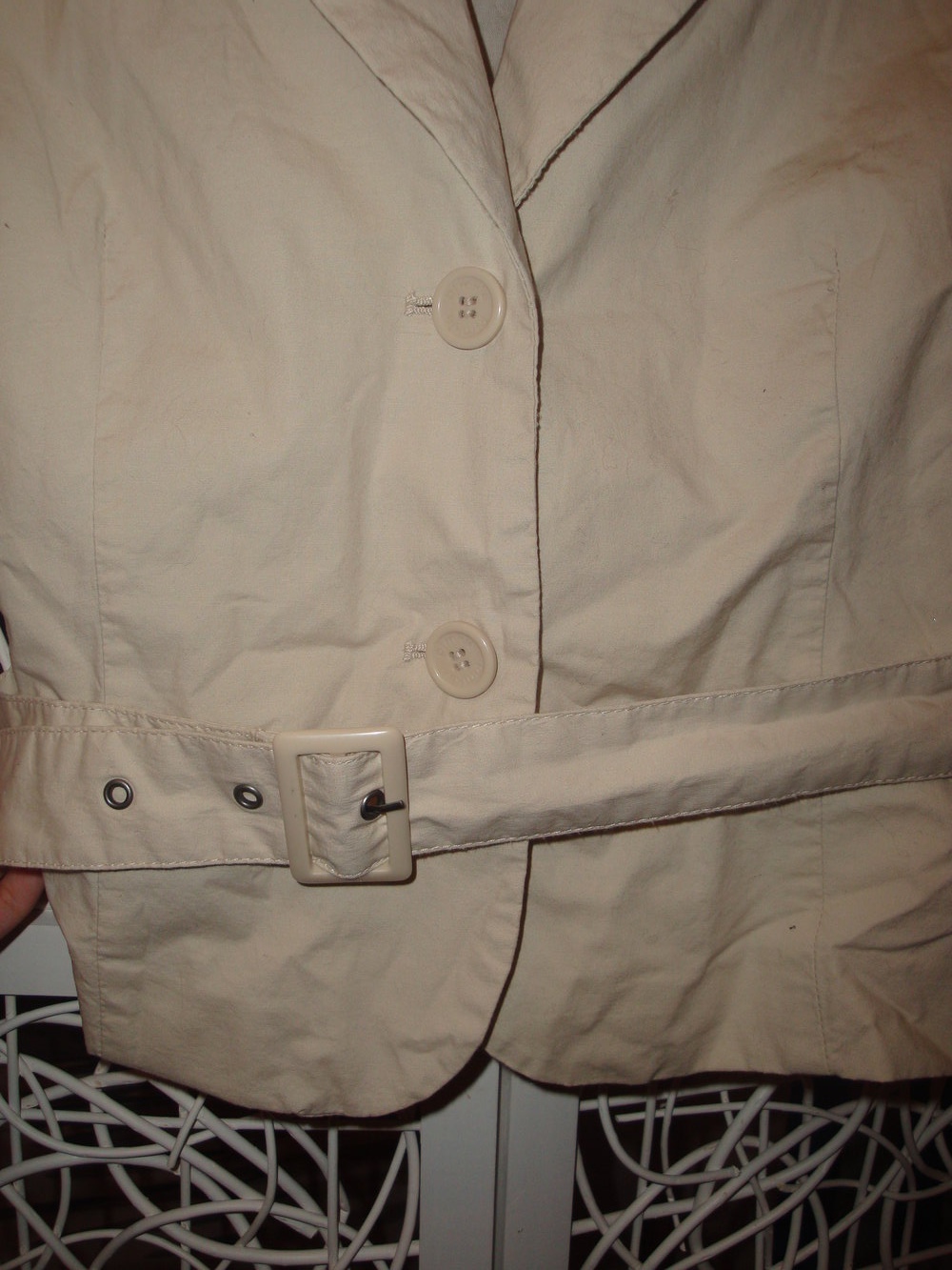 Blazer beige mit Gürtel