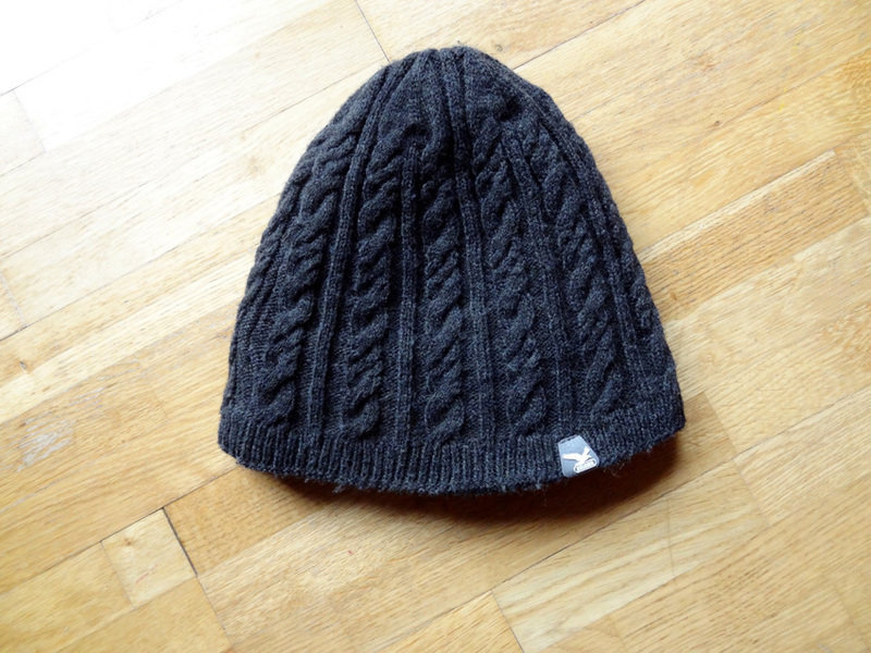 Salewa Mütze Beanie Strickmütze grau Zopfmuster gefüttert