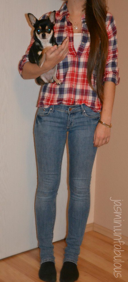 H&M Super Skinny Super Low Jeans blau 24/30 Größe XS