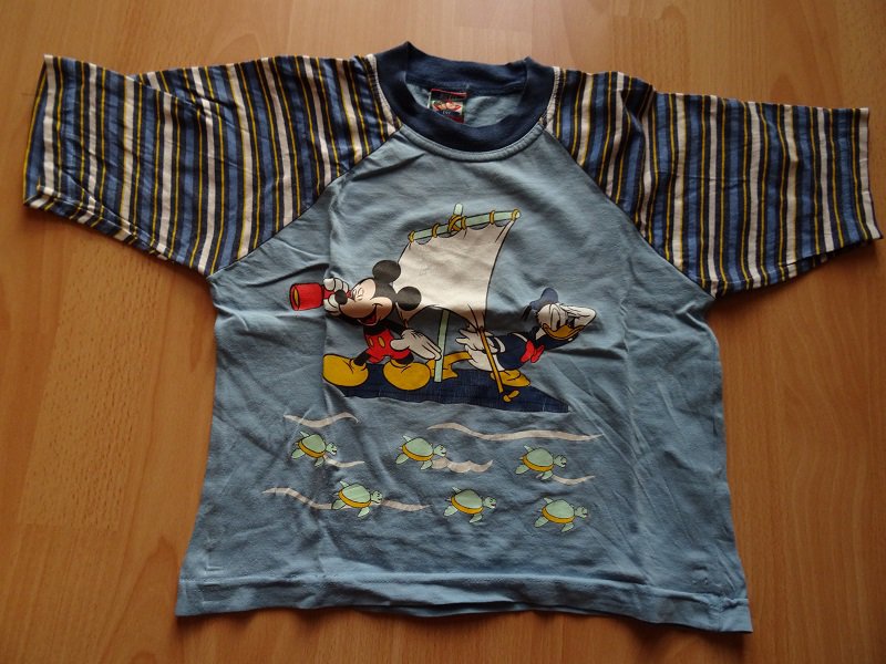 T-Shirt Micky Maus und Donald auf Hoher See Gr. 98 / 104 blau