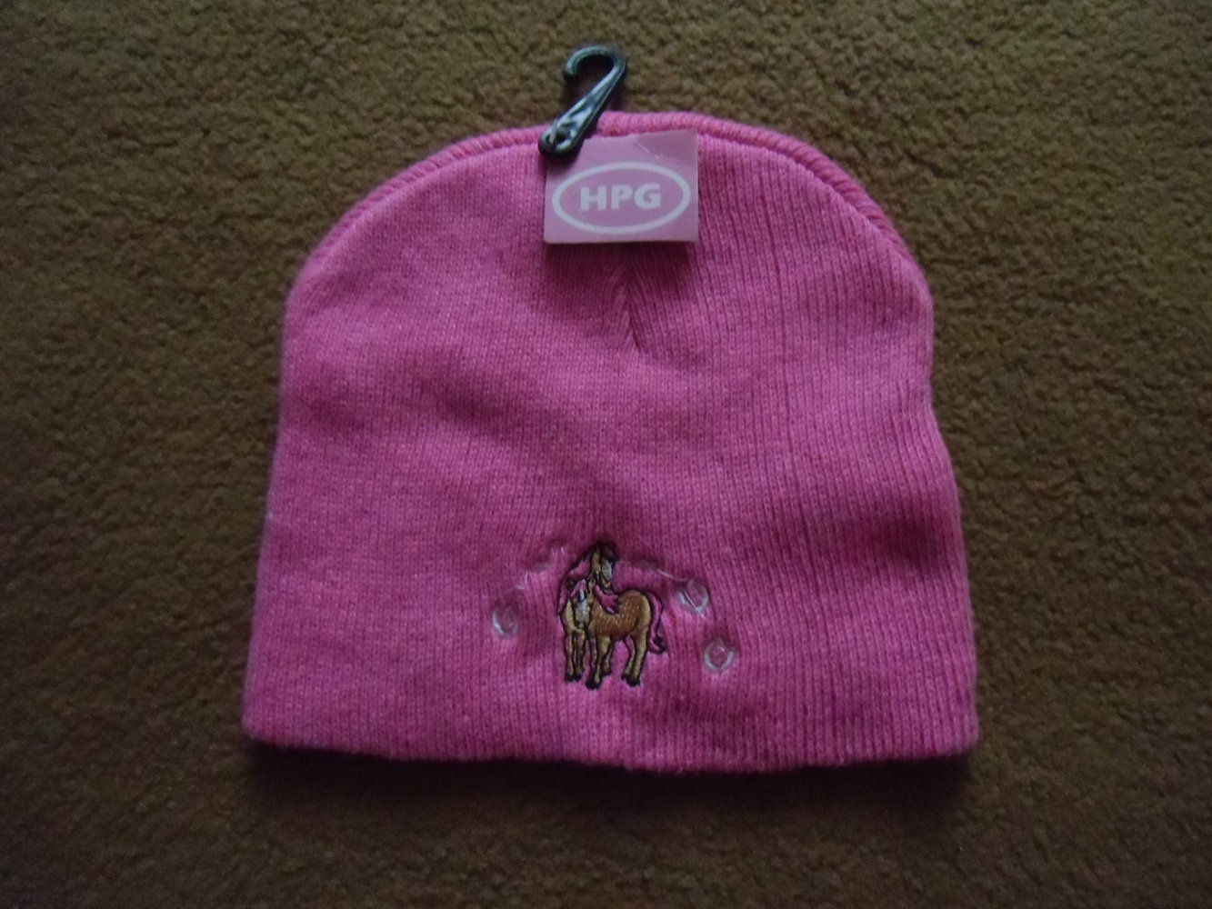 Niedliche Mädchen-Mütze mit Pferde-Motiv NEU