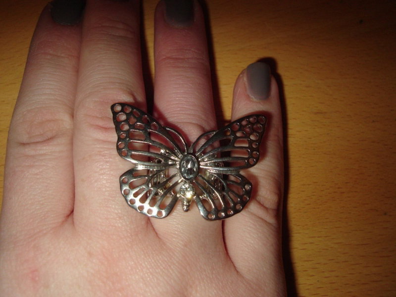 Primark Schmetterling Ring mit Strass mit Gummizug