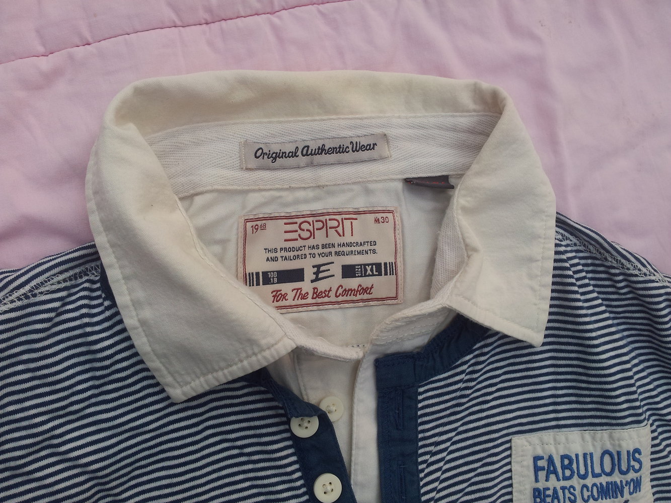 Shirt Esprit Gr. XL maritim weiß blau Streifen 