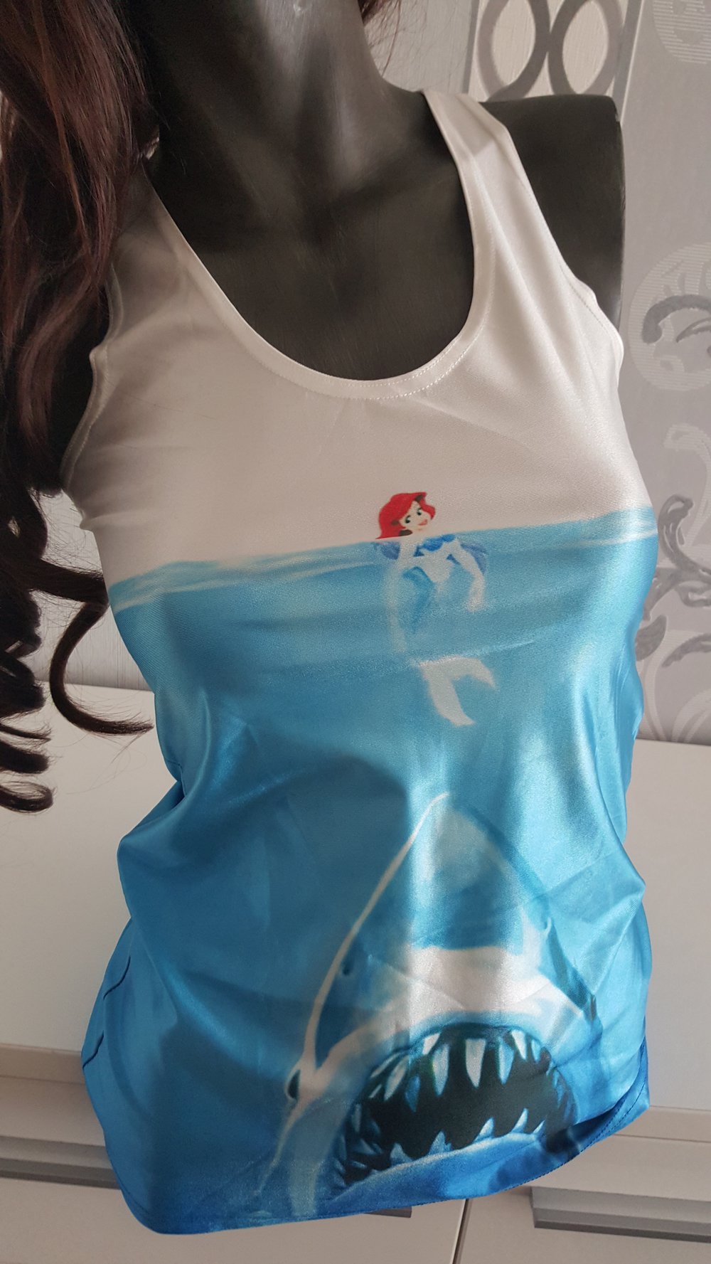 Arielle kleine Meerjungfrau Jaws Shirt Disney Punk Uni S M 36 38 