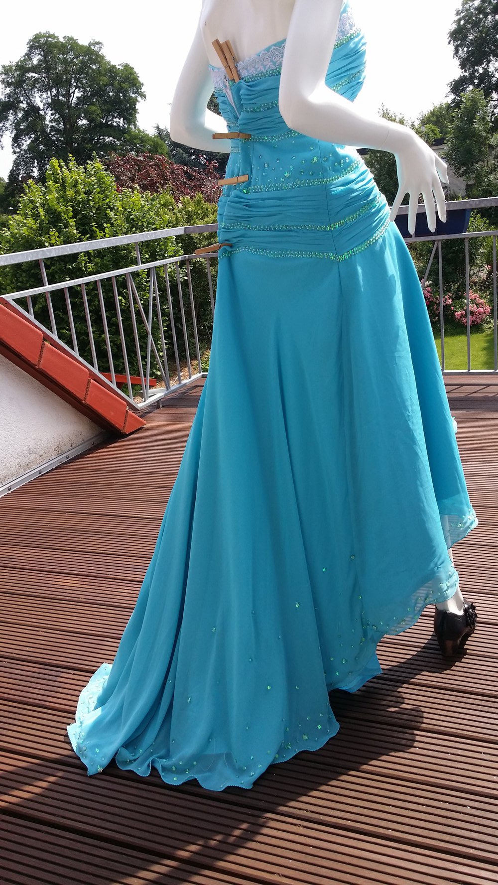 Türkisfarbenes Abendkleid FoKuHiLa