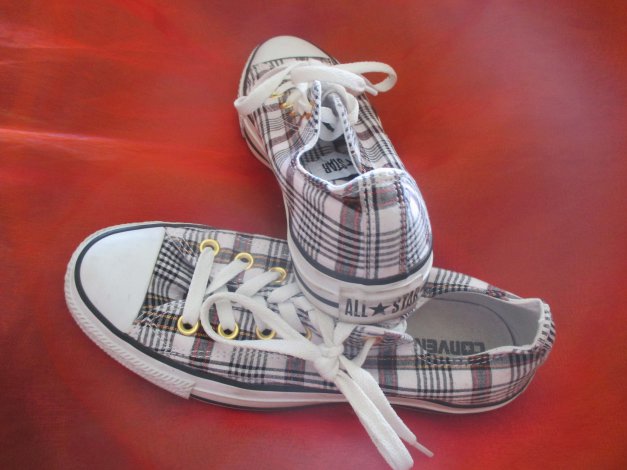 NEU Gold Giltzer Akzente Karo Chucks Sneaker Stoff Schuhe 