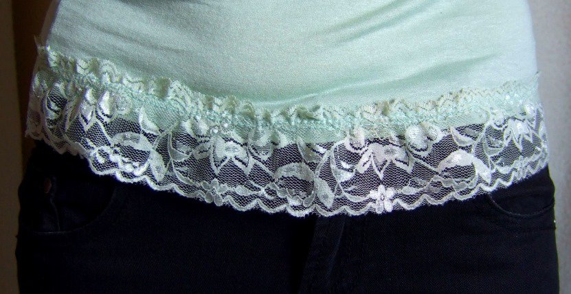 seidiges Spitzentop in Mintgrün Spitze Häkeltop glänzend grün mint