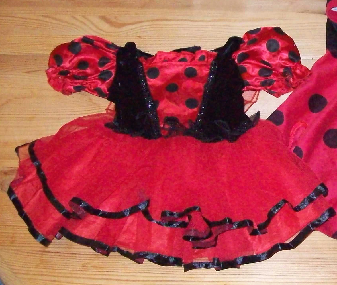 aus England-ganz süßes Marienkäferkleid 18-23m 74-86