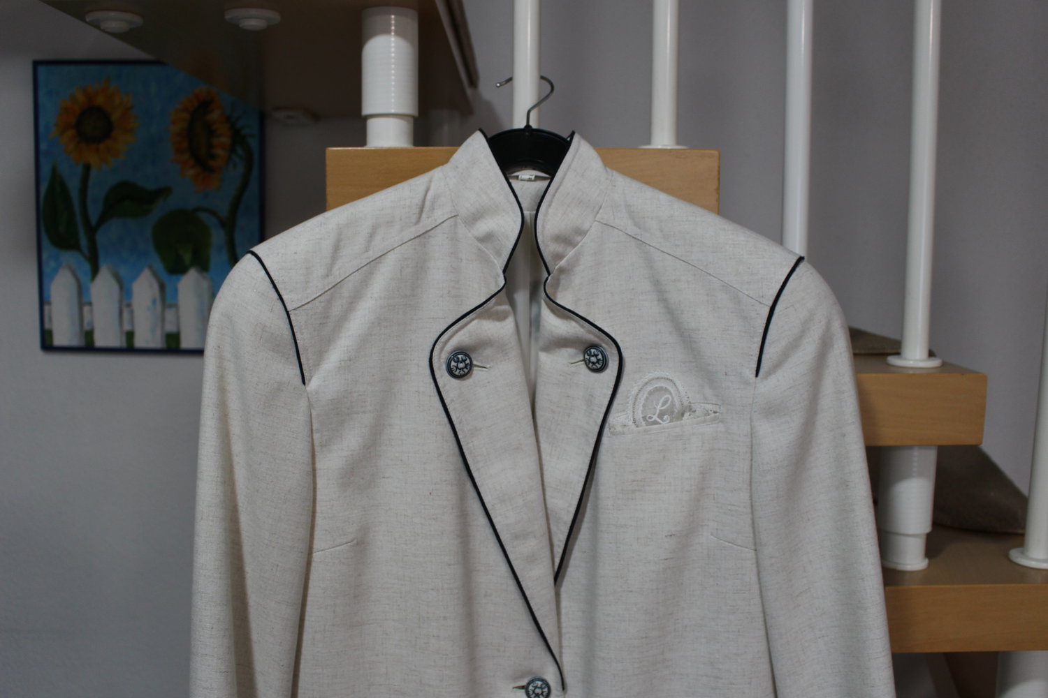 353. Retro-Trachtenblazer, Gr. 40, Farbe - wollweiß/sand