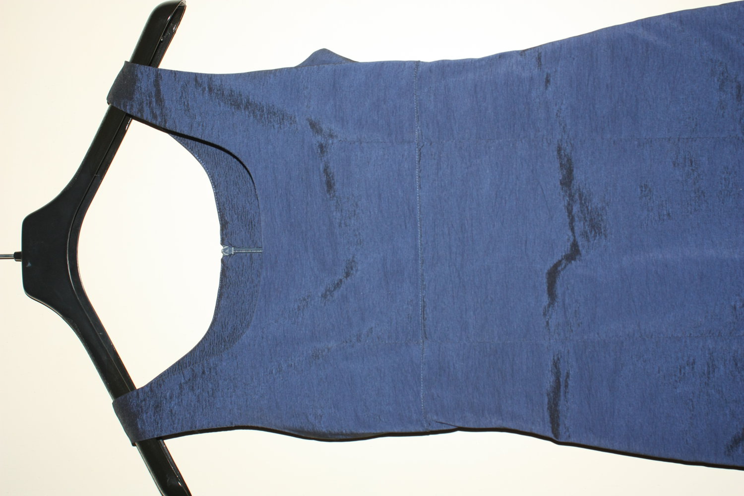 Blau Metallic Kleid, Etuikleid, Stiftkleid, Gr. S, geschlitzt