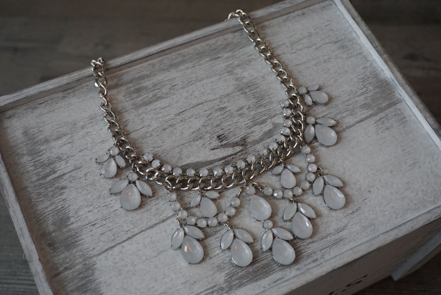 Statement # Kette # Silber # weiß 