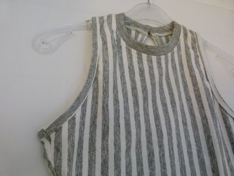 Vintage Body, grau weiß gestreift, aus den 90ern, NEU, Fitness Sport Tanz Yoga Retro Festival