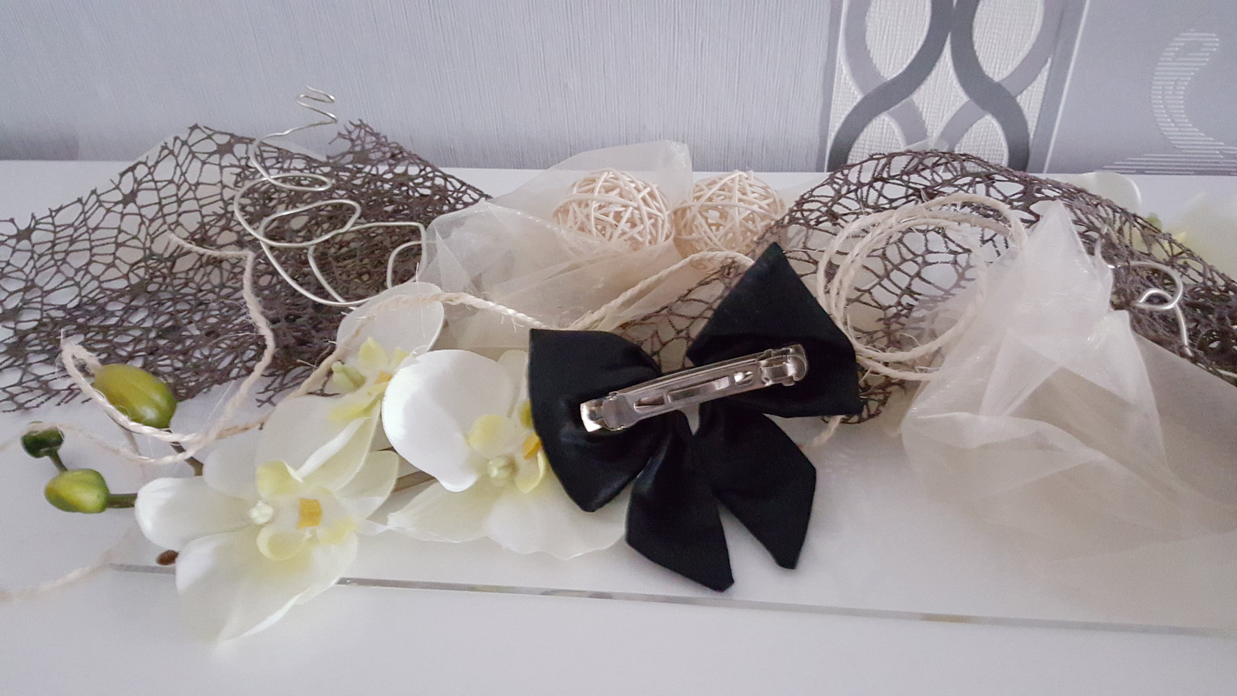 Lolita Cosplay Accessoire Schleife schwarz Haarschmuck 