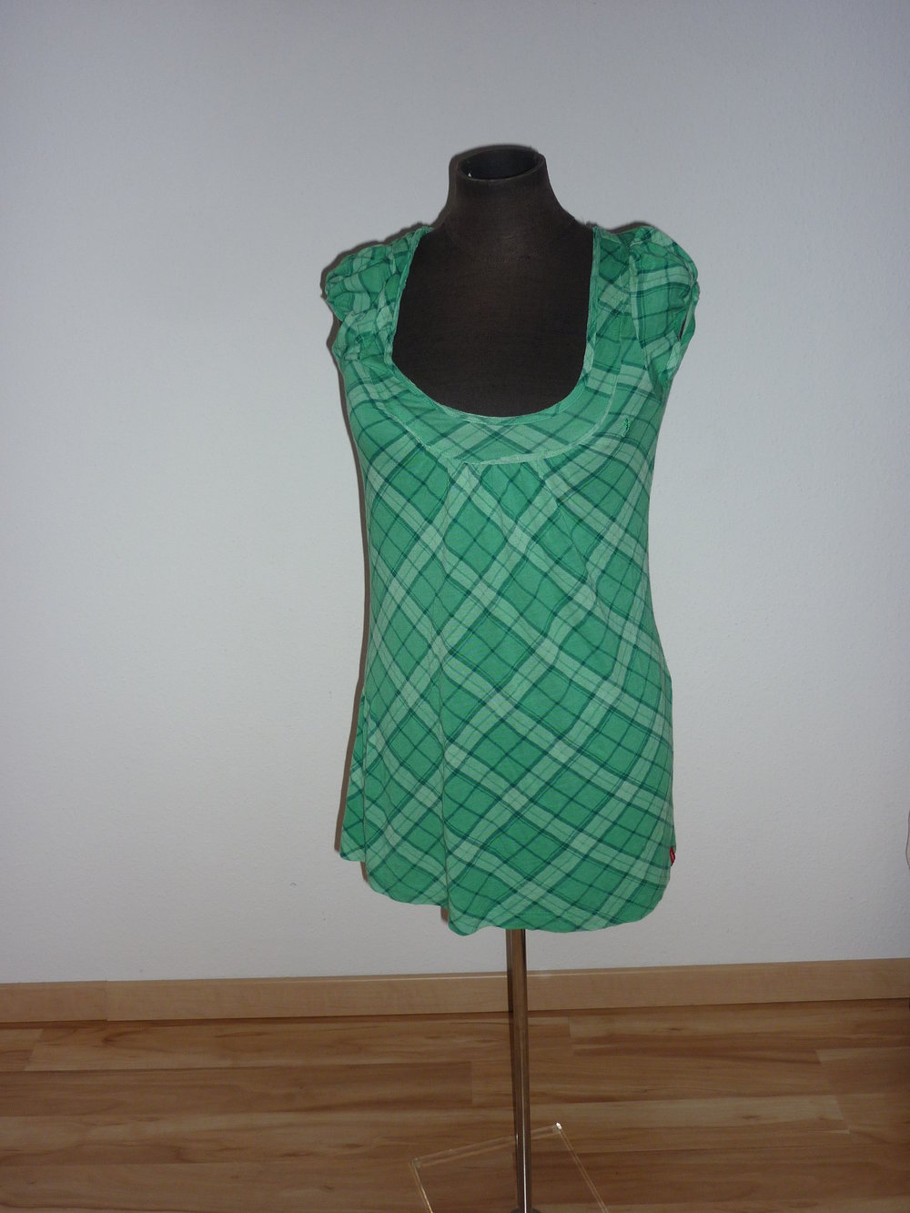 EDC by Esprit Longshirt Tunika grün kariert Größe XS 34 