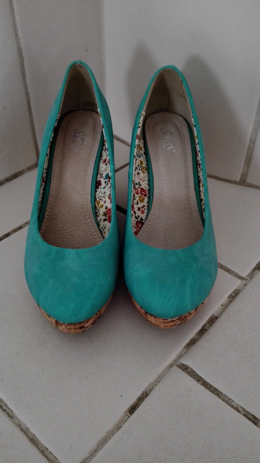 Pumps mit Keilabsatz, türkis , Größe 38