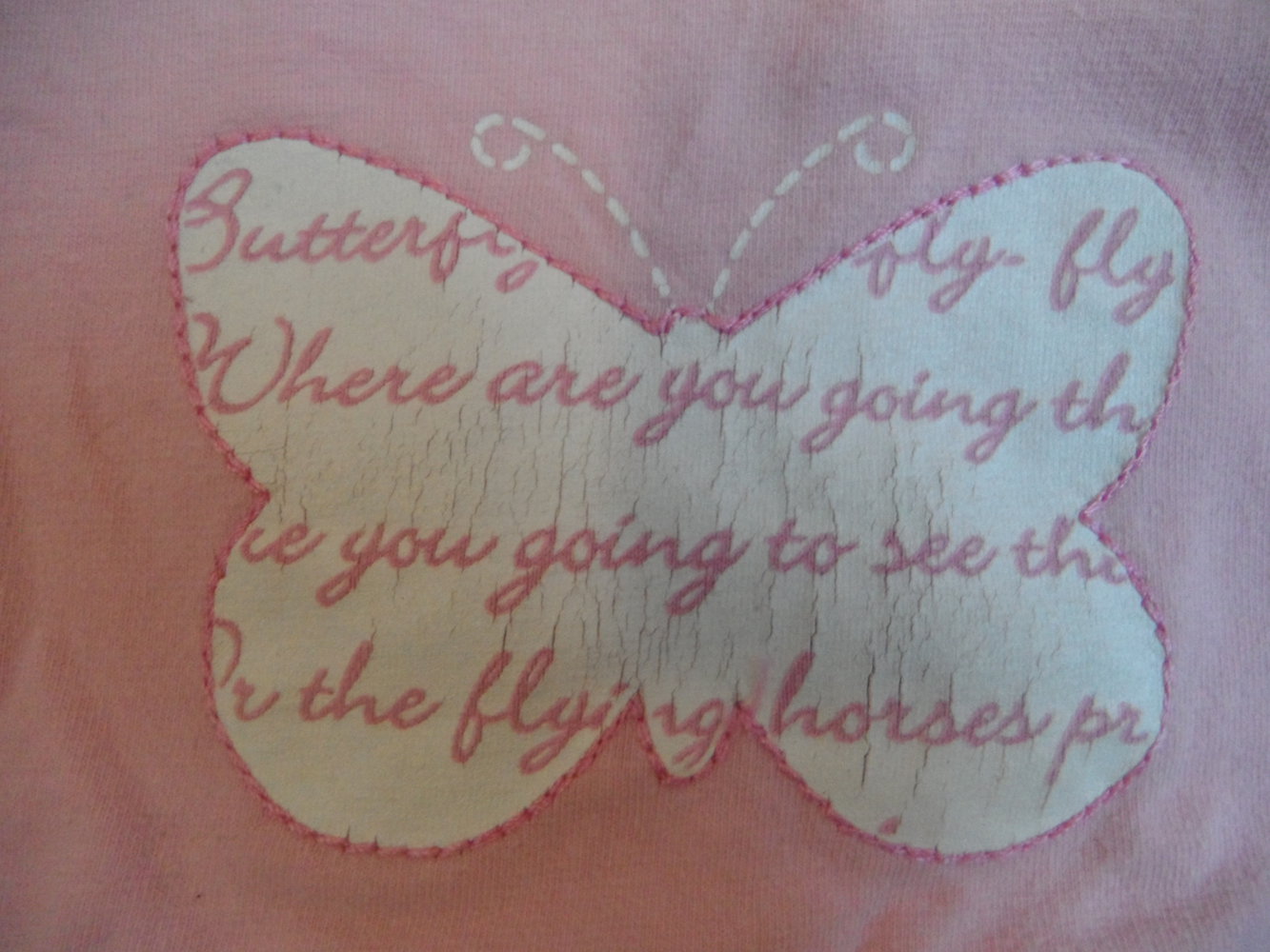 Whoopi schönstes Shirt Oberteil mit Schmetterling 3/4 Ärmel Rüschen