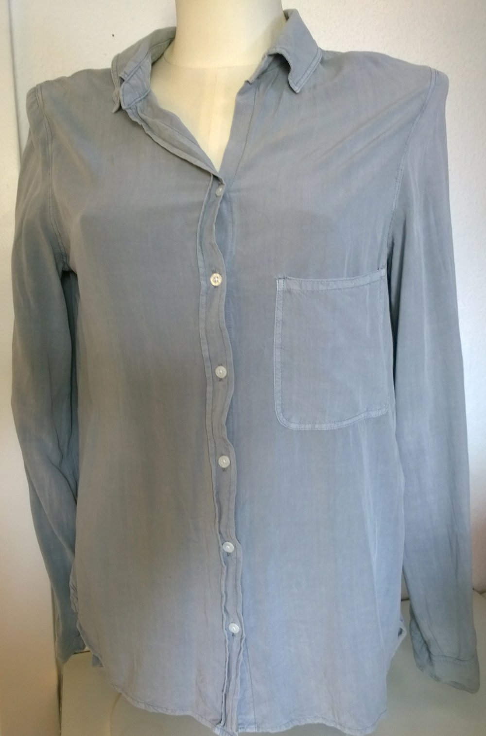 Hemd/ Bluse. grau, Vokuhila, Gr.M, Kenneth Cole