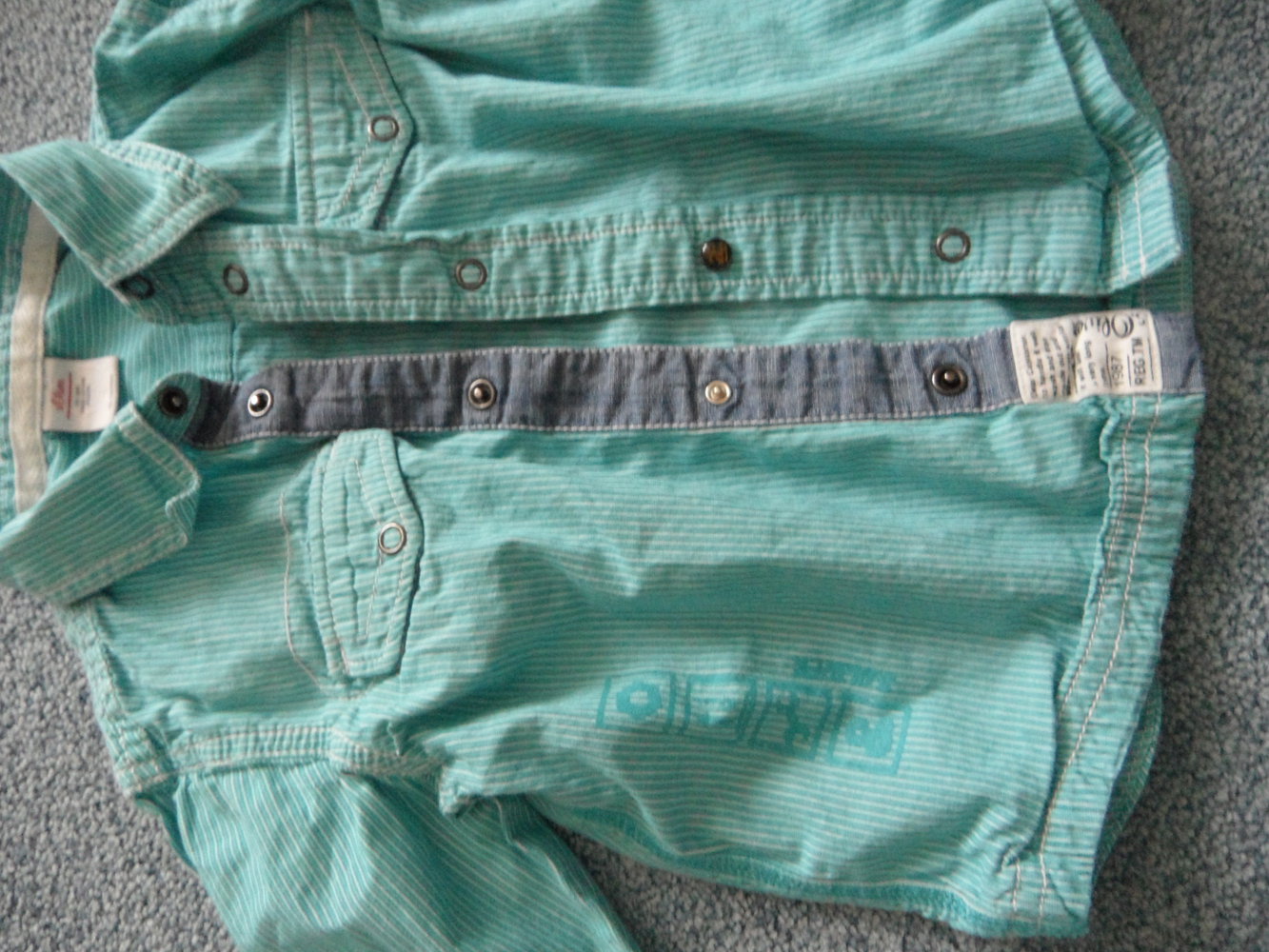 tolles Hemd s.Oliver türkis krempelbar Hubschrauber