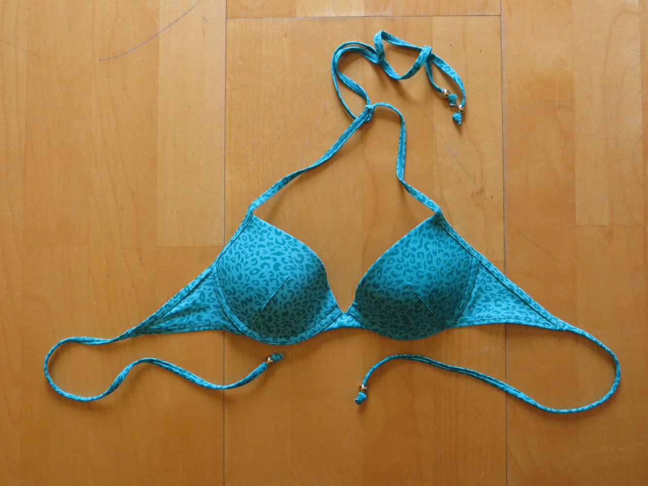 Süßer grüner Bikini von H&M Leo Muster 75A / 36