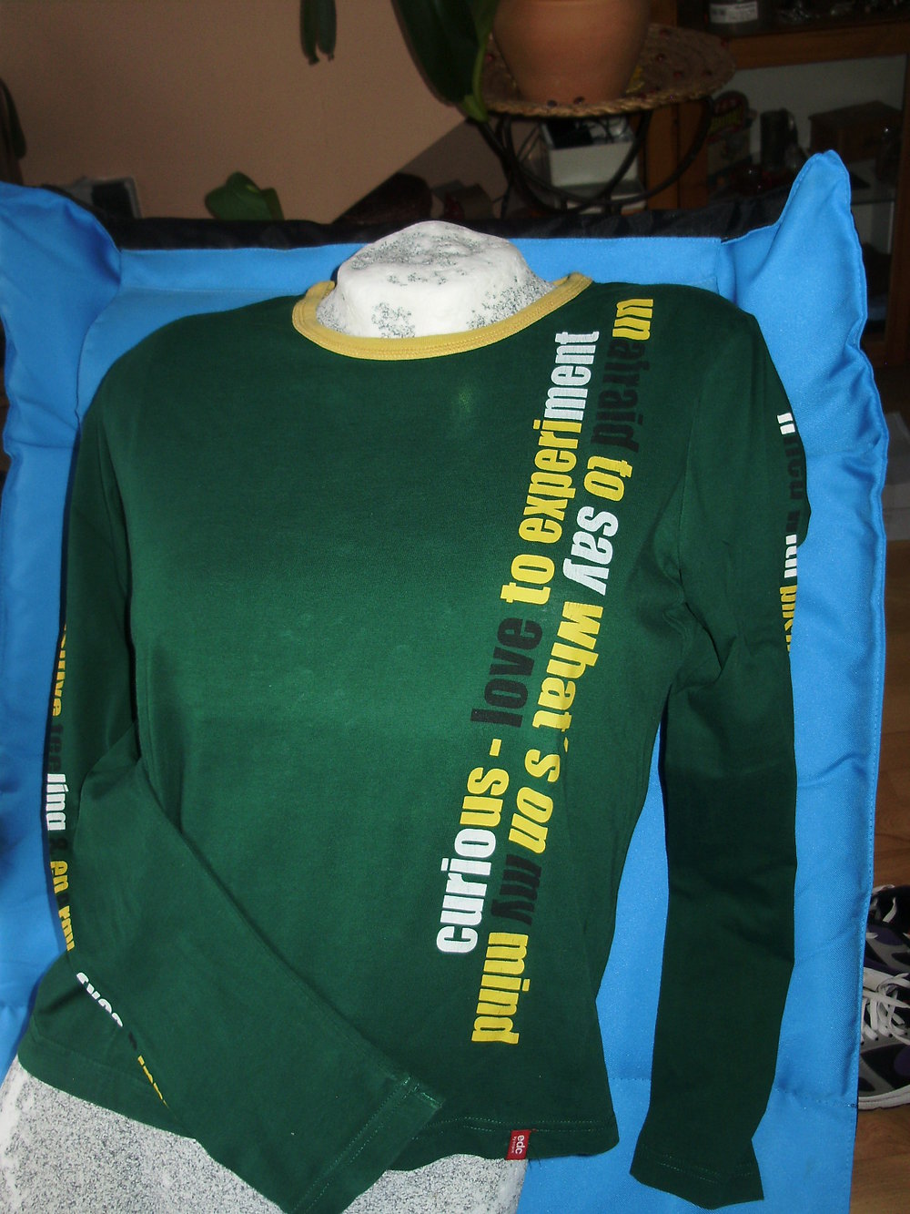 Esprit Shirt grün Schrift Print sportlich lässig S