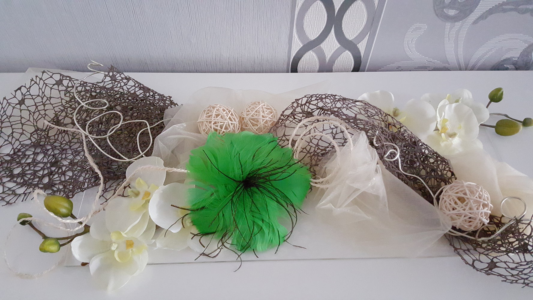 Burlesque Lolita Cosplay Accessoire Grün Blume Haarschmuck Uni