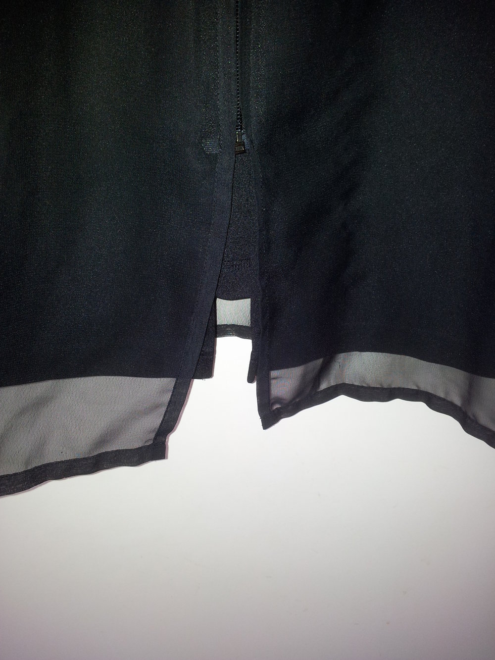 Bluse schwarz transparente Ärmel & Oberstoff Gr. 50