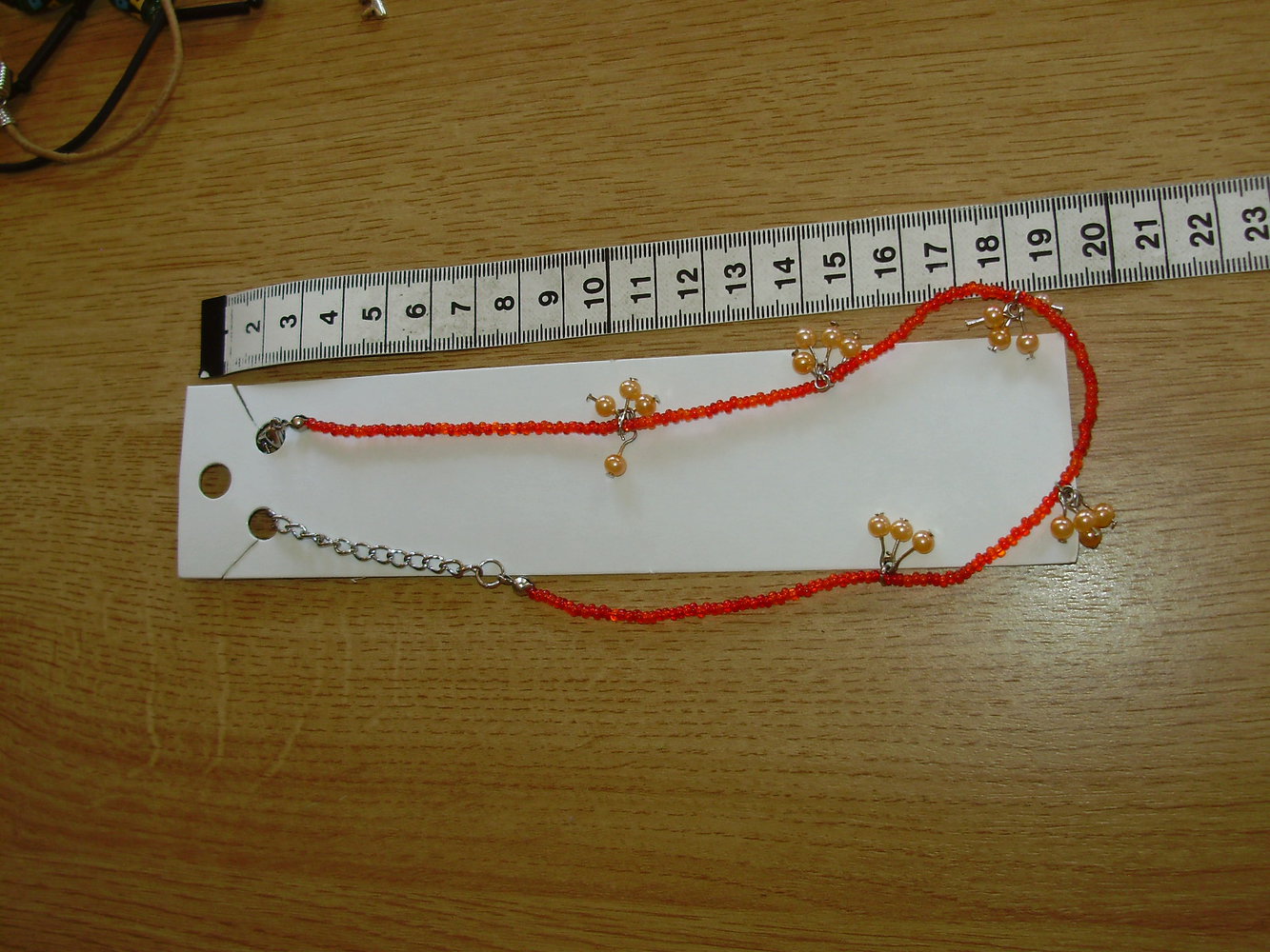 Kette Collier filigran orangefarbene Nonparailles Perlen NEU orig verp.