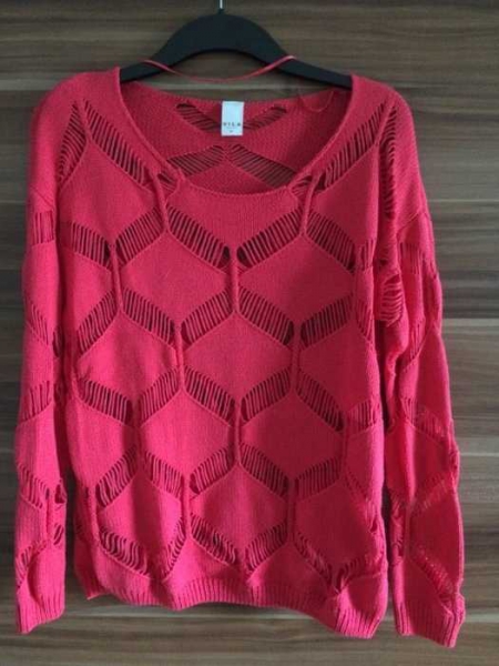 Vila / Pullover / pink / Lochmuster / M