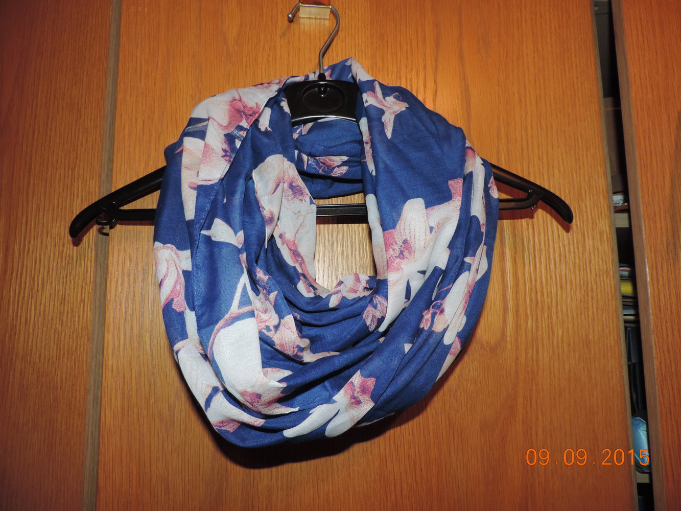 Pieces Loop Schlauchschal Schal Tuch blau weiß rosa pink Blumen