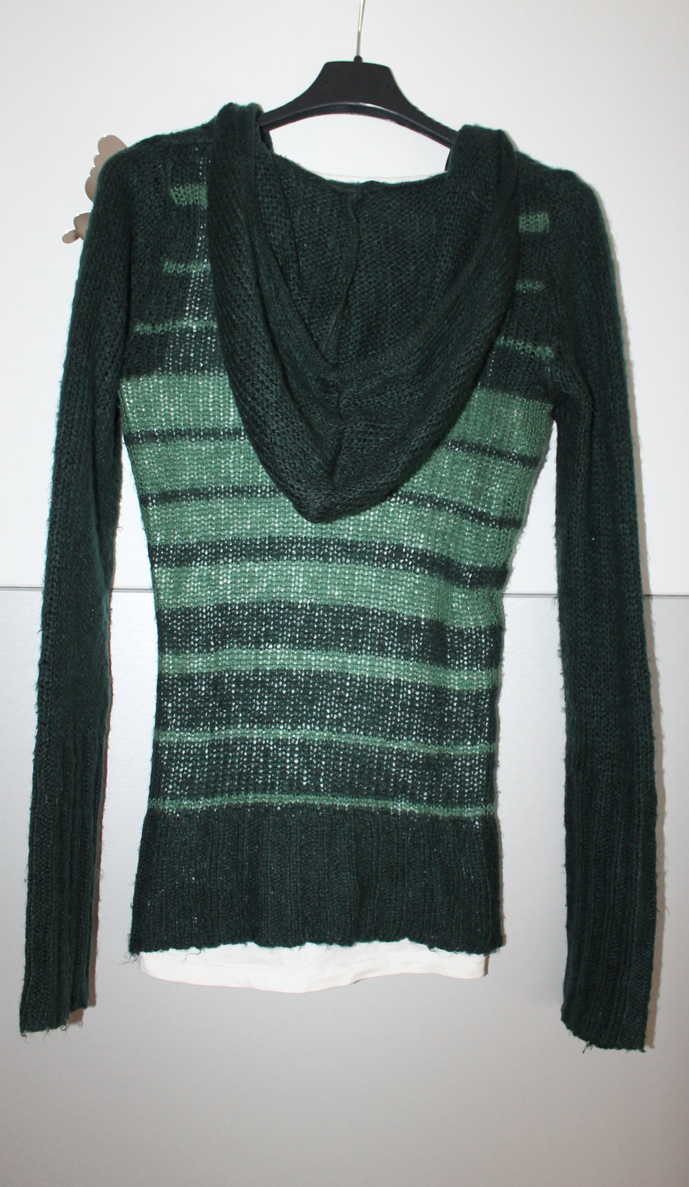 schöner strick - Pulli mit Kapuze in grün