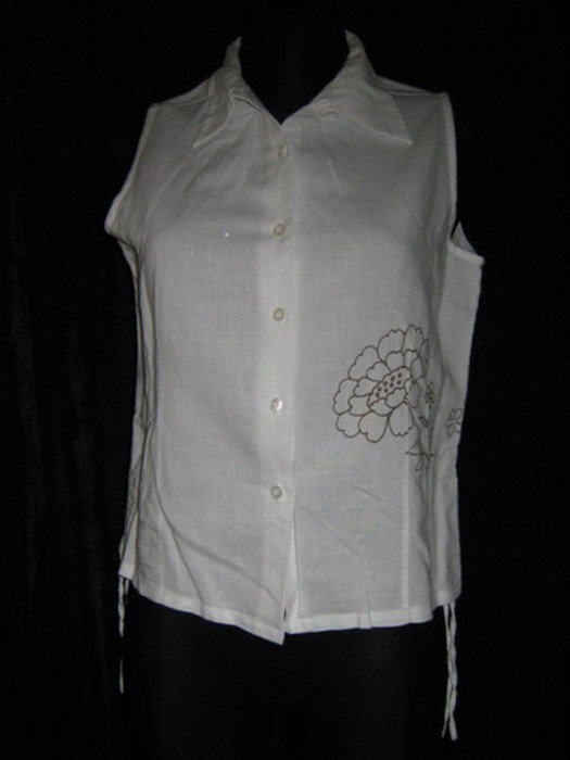 NEU * Edel * Bumen * Blüten * Flower- Power * ärmellose * Leinen * Hemd- Bluse 