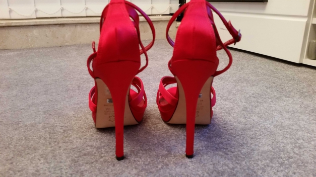  Buffalo Highheels metallicrot