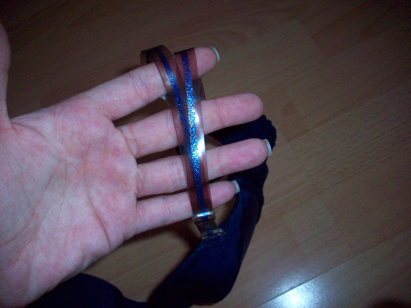 Blau Glitzer BH, Glitzerträger, Gr. 80B