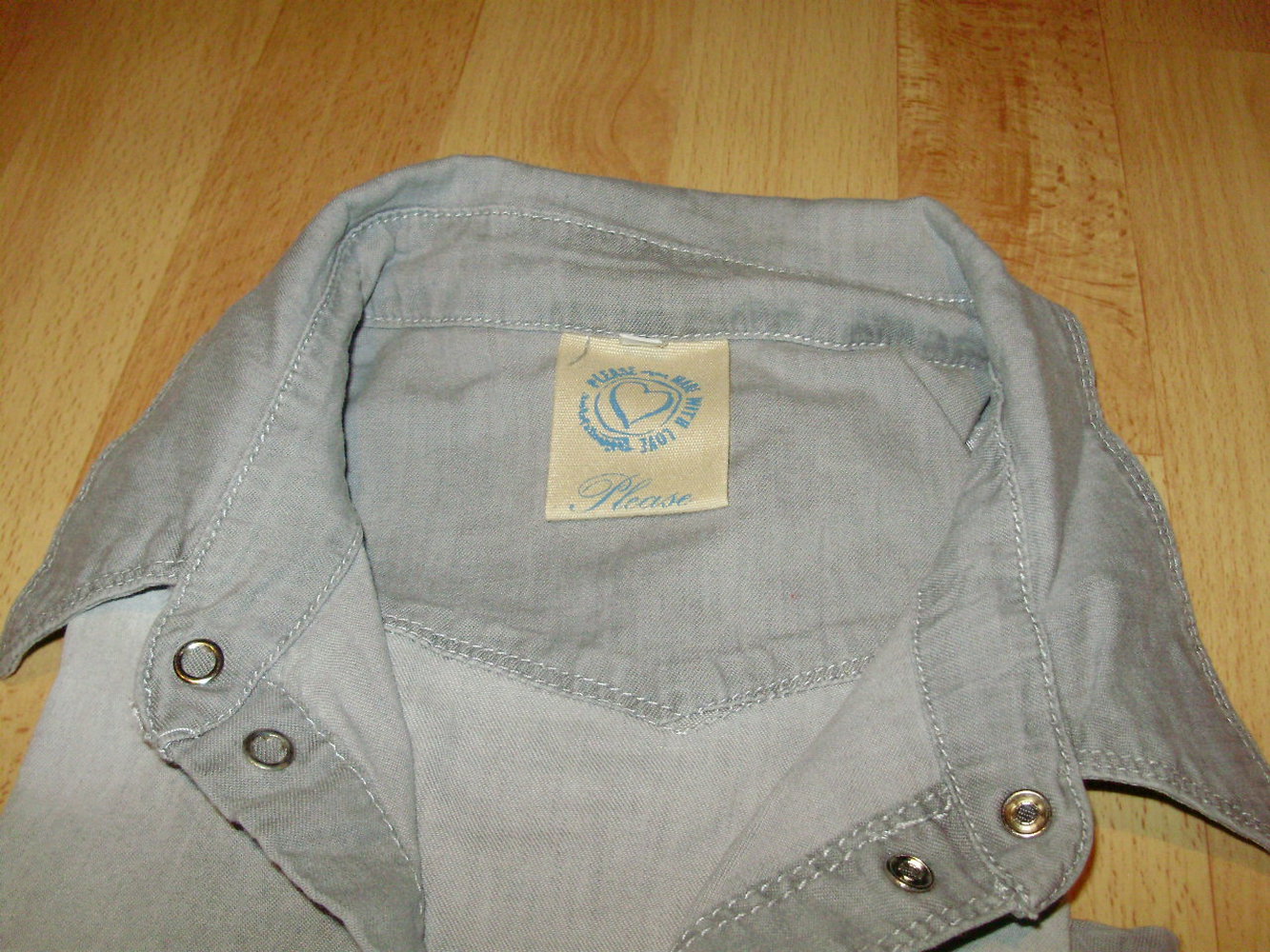 Please Jeans Hemd grau hell used L