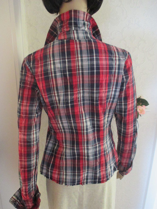 NEU Romantik Piraten Western- Style Karo Volant Bluse 