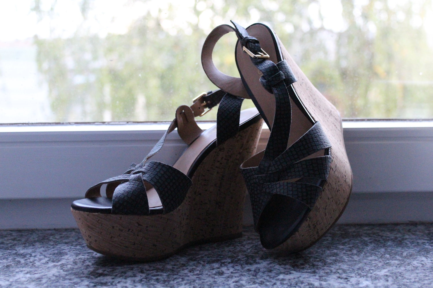 VIA UNO hochwertige Plateau Sandalen Wedges aus Mailand Neu, Leder, Gr. 36