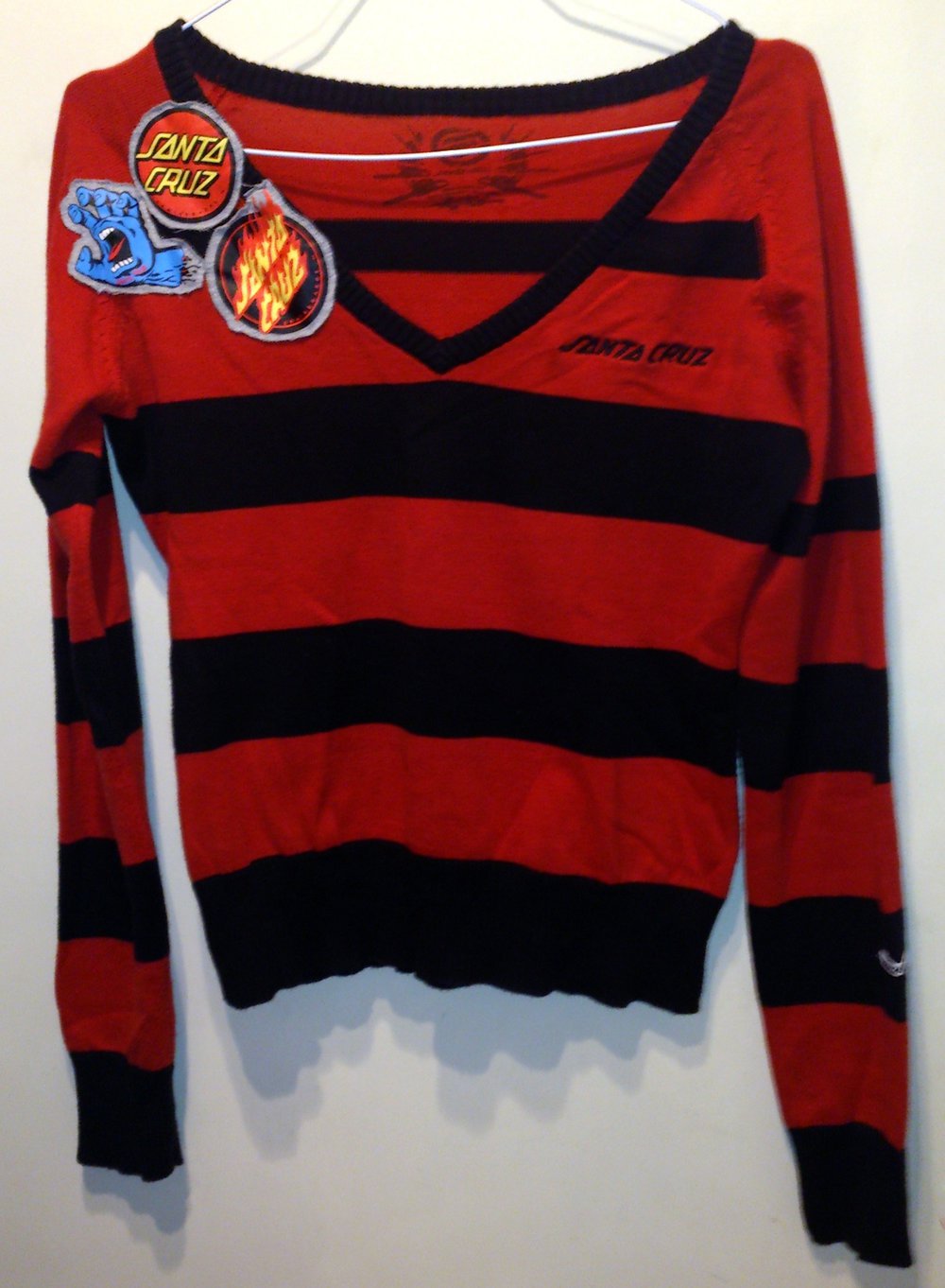 Santa Cruz California Skateboarding Sweater V-Ausschnitt Pulli Freddy Krüger
