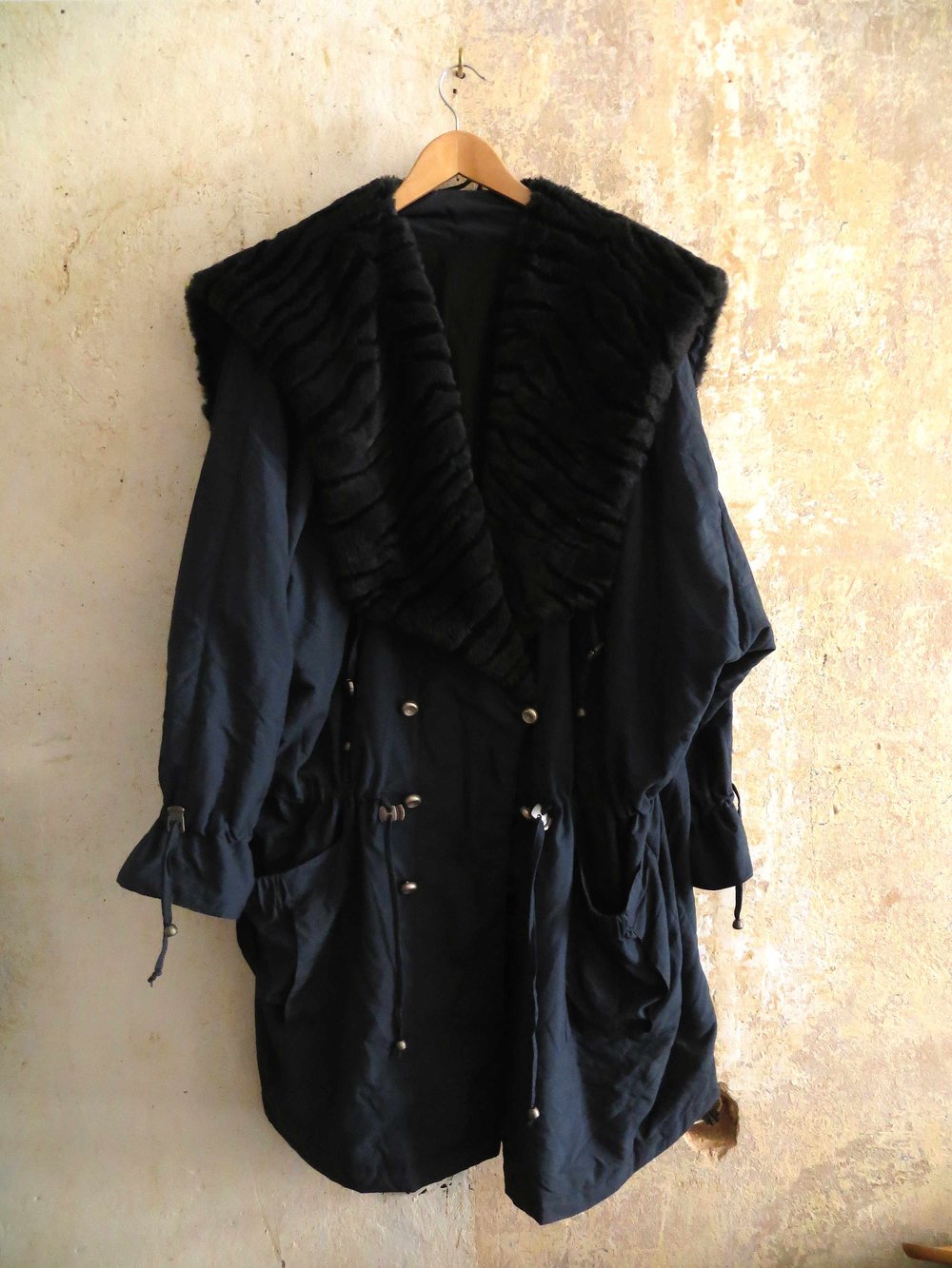 Grossartiger Oversized Vintage Parka mit breitem Kunstpelzkragen