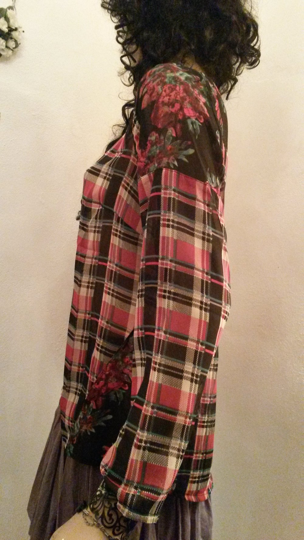 leichte Karo - Bluse im Mustermix 