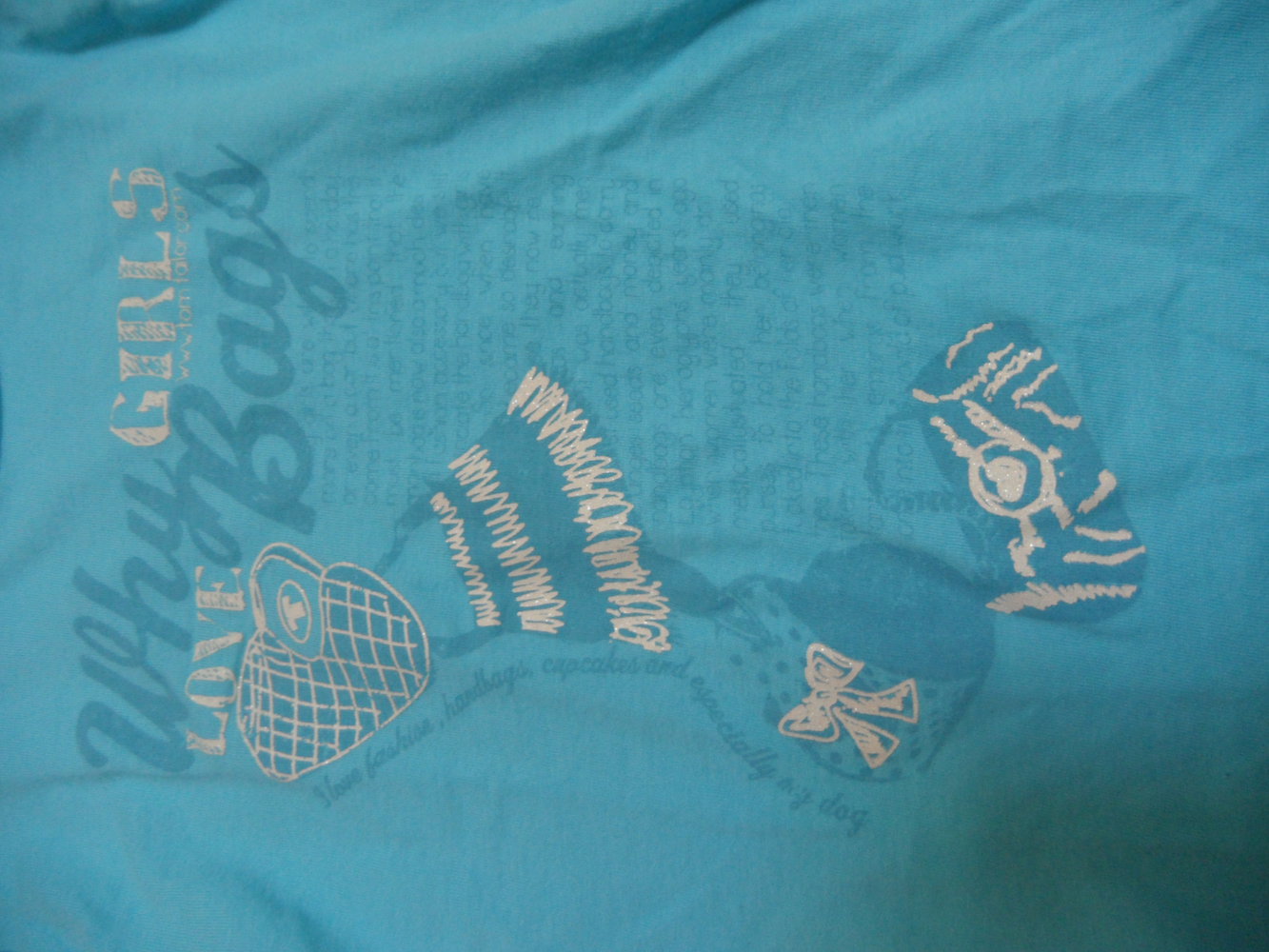 Tom Tailor Langarmshirt Glitzerdruck Taschen